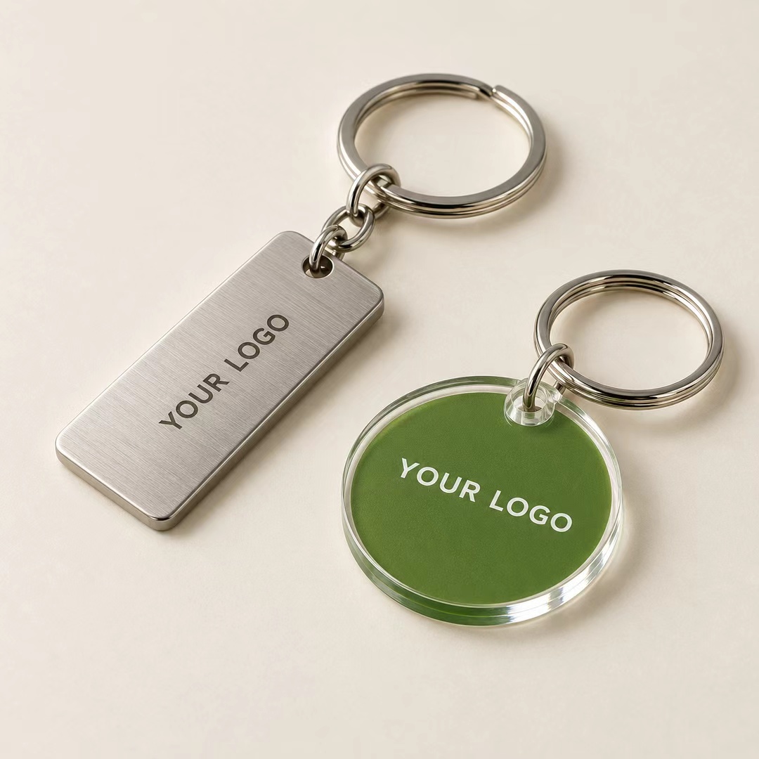 Keyrings branded product concept with Your Logo artwork